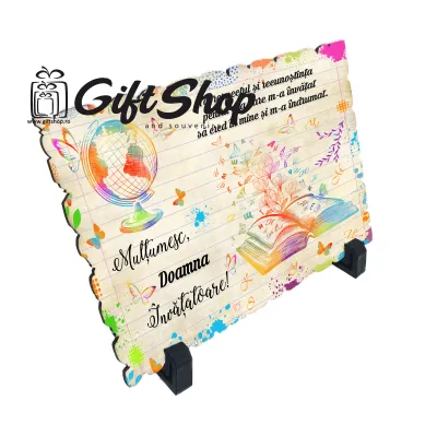 Multumesc doamna invatatoare, placheta cu mesaj